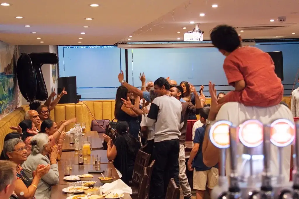 Guests dancing on a party night at Dawat Bar and Kitchen