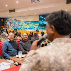 Male singer performing to diners at Dawat Bar and Kitchen