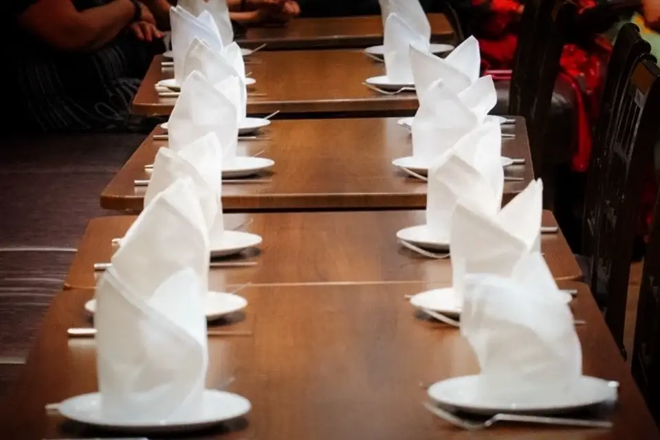 Long table set for a private dining party at Dawat Bar and Kitchen